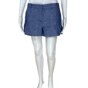 PRE-OWNED - J.Crew Blue Linen Side Ruffle Detail Shorts
